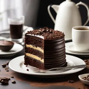 Bolo de Chocolate Recheado com Brigadeiro de Café