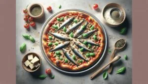Receita da Pizza de Sardinha com Manjericão e Queijo