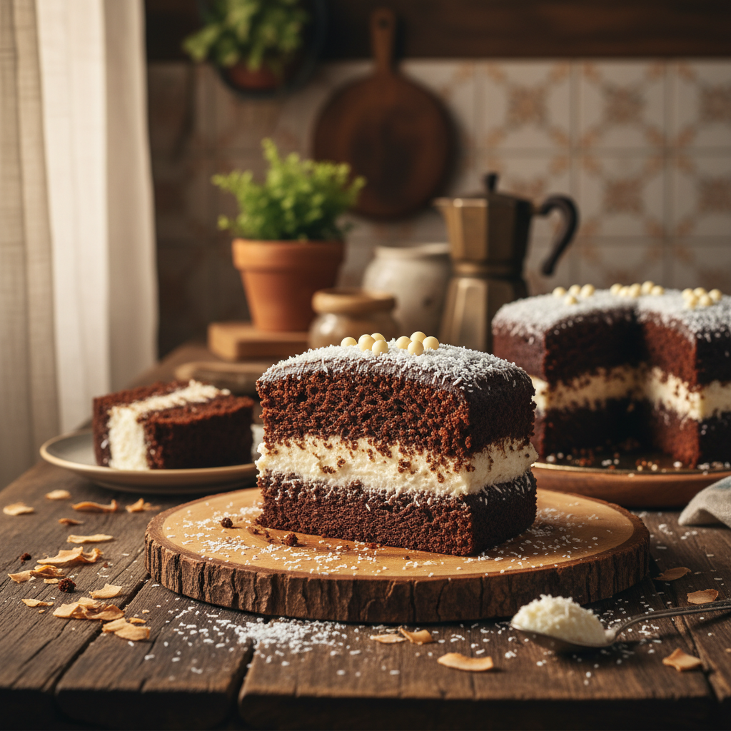 Bolo de Chocolate com Recheio de Beijinho de Coco: Um Abraço Tropical