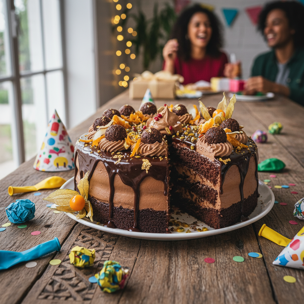 Bolo de Chocolate Molhadinho e Fofinho para Aniversário