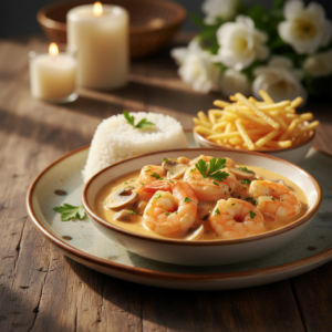 Estrogonofe de Camarão Cremoso: Jantar Romântico Perfeito