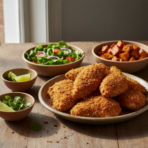 Frango Empanado Crocante Sem Fritura no Forno: Sua Marmita Fitness