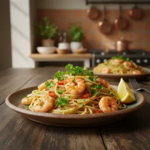 Macarrão com Camarão ao Alho e Óleo e Pimenta: Sabor do Mar na Sua Mesa
