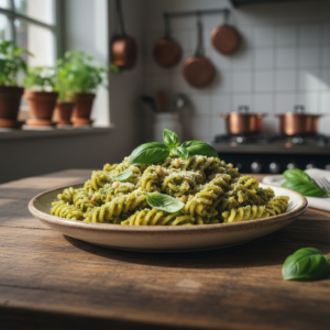 Macarrão com Pesto de Manjericão Fresco e Pinoli: Sabor da Itália em Casa