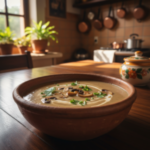 Receita de Sopa Creme de Cogumelos Frescos com Toque de Vinho Branco