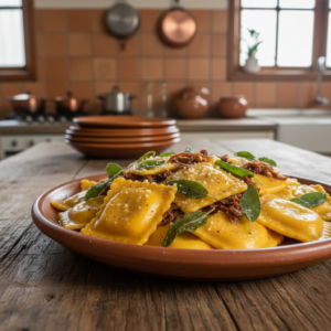 Recheio Gourmet: Ravióli de Abóbora com Carne Seca Desfiada