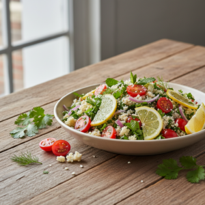 Tabule de Couve-Flor Low Carb com Tomate Cereja e Limão: Frescor e Sabor