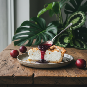 Torta de Coco Gelada com Calda de Ameixa: Fácil e Refrescante