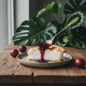 Torta de Coco Gelada com Calda de Ameixa: Fácil e Refrescante